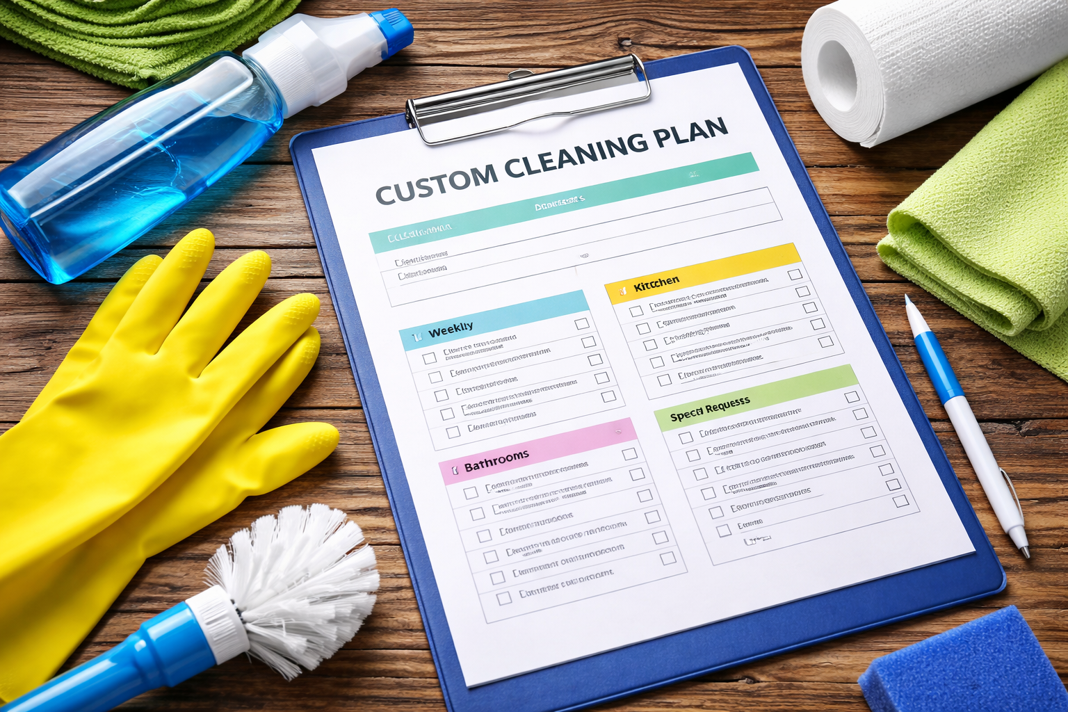 Ydelser a custom cleaning plan